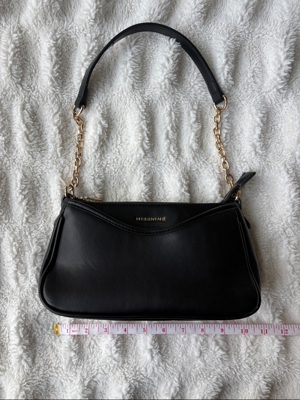 Missnine Black Chain-Handle Shoulder Bag